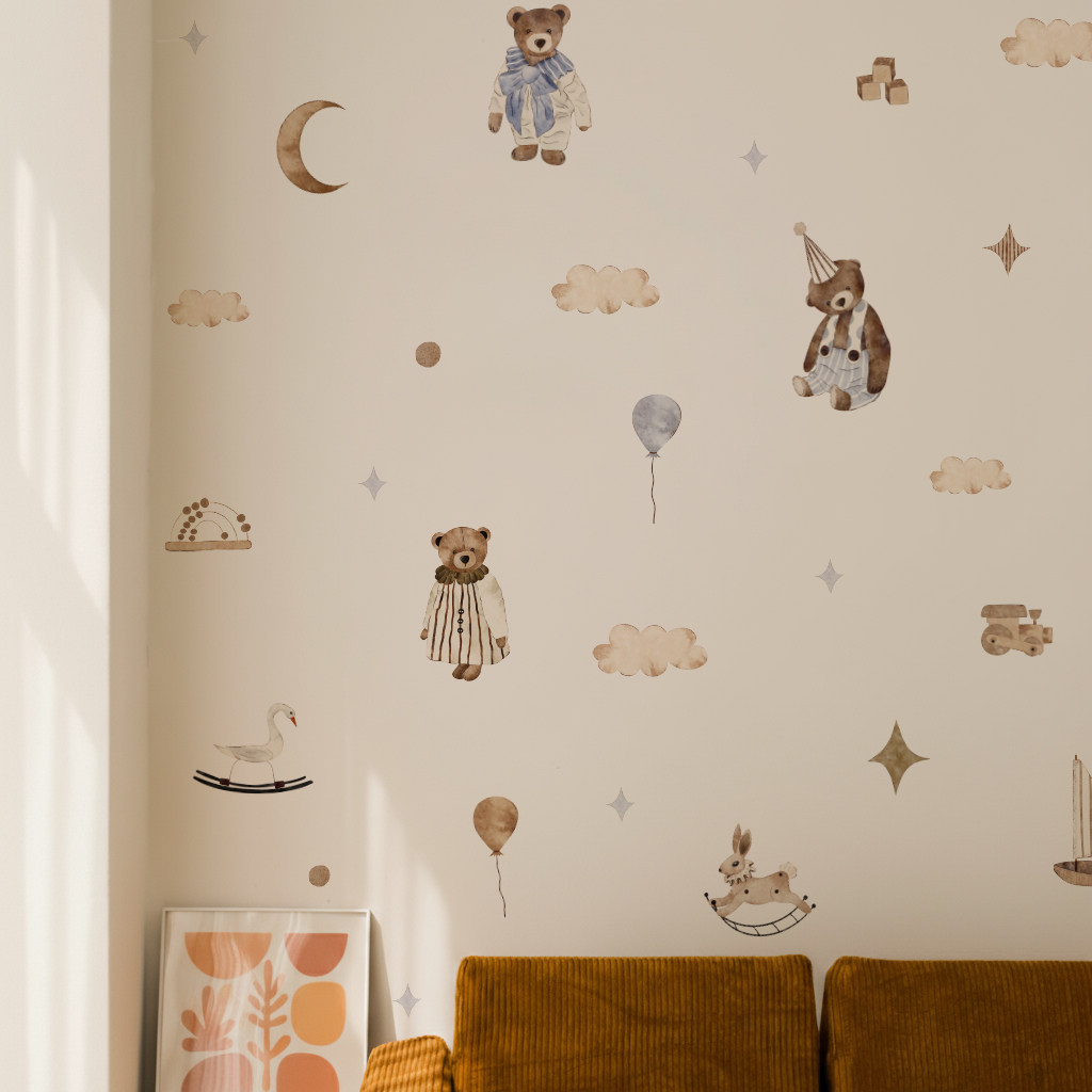 Baby Nursery Vintage Decor - ملصقات جدارية بوهو عتيقة الطراز بتصميم