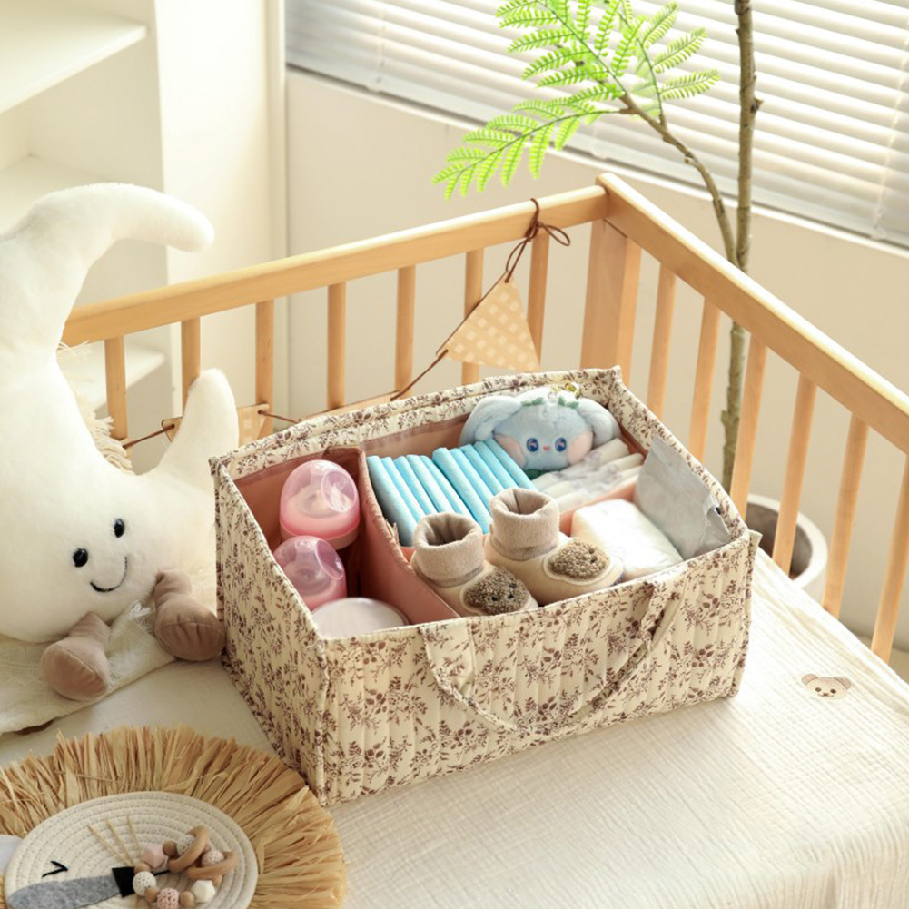 Baby Nursery Must Haves - سلة تخزين مزخرفة بالزهور لغرفة الأطفال