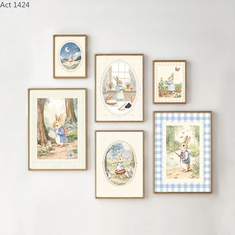 Baby Nursery Vintage Decor - لوحة فنية قماشية زخرفية بتصميم بوهو