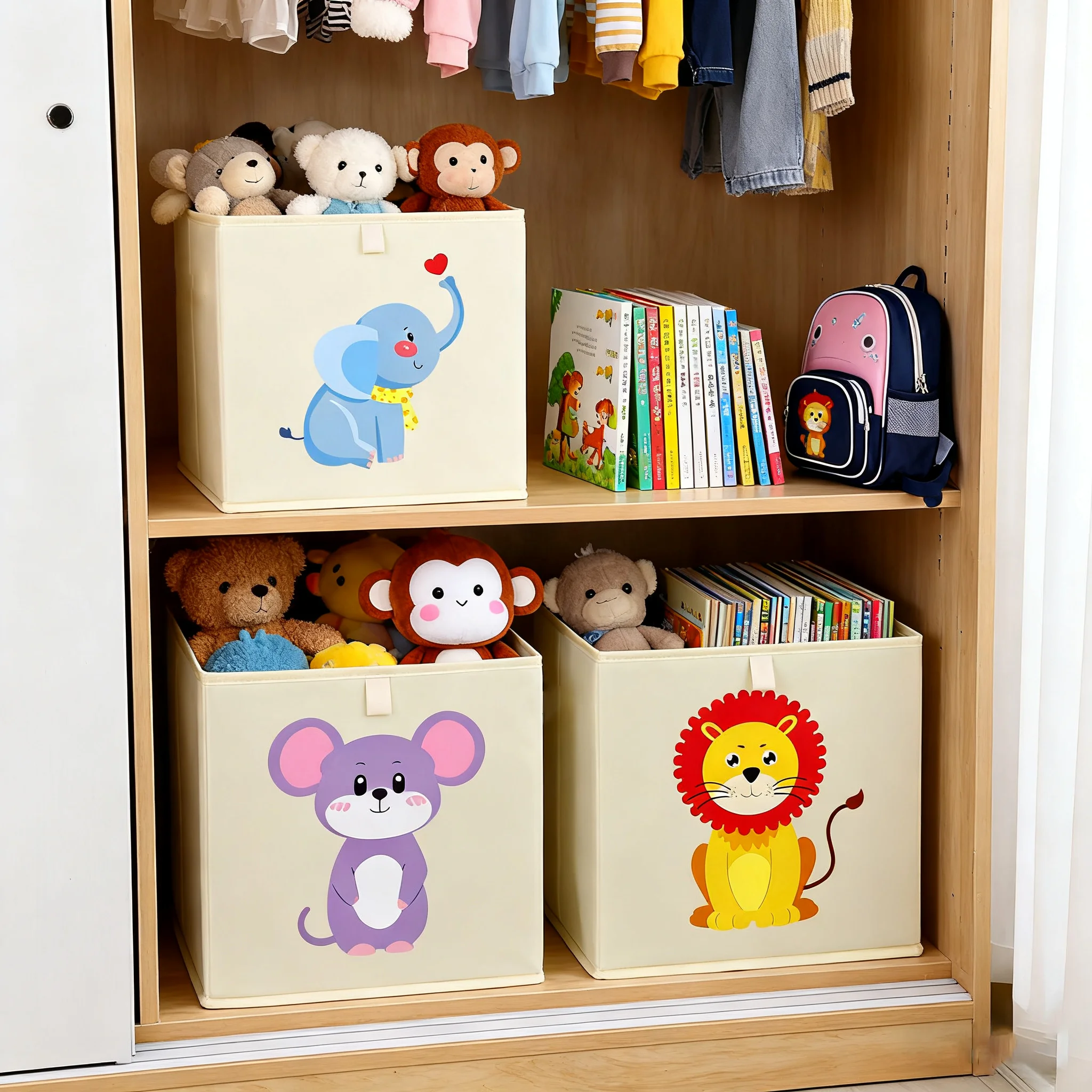 Baby Nursery Things - سلة تخزين كرتونية لطيفة للأطفال، صندوق