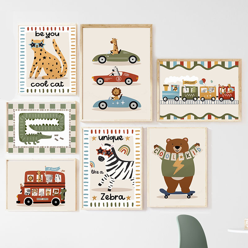 لوحات فنية جدارية كرتونية مضحك - مراجعة Baby Nursery Paintings وسعره