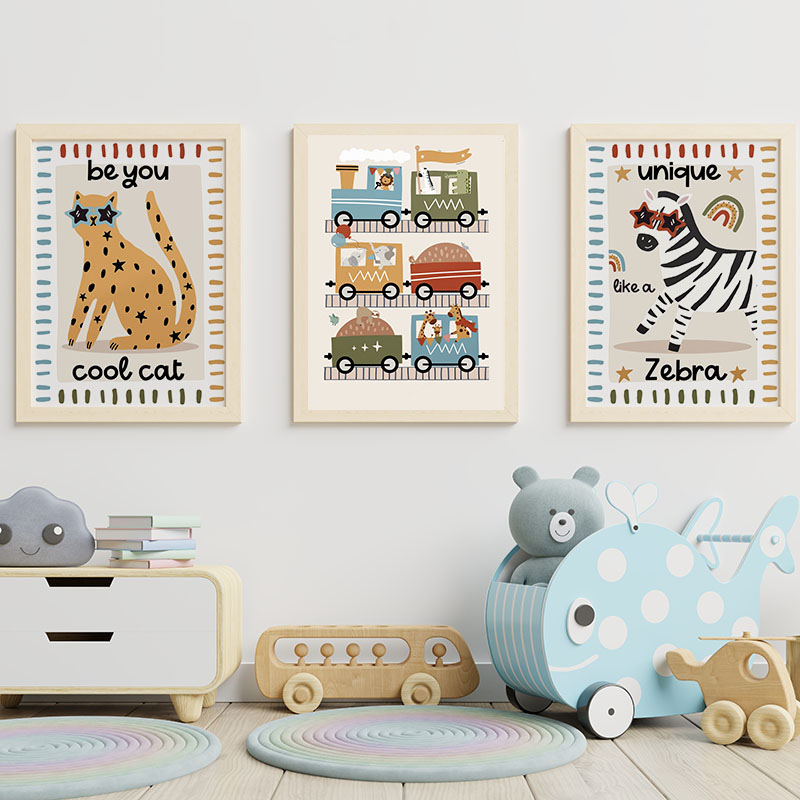 لوحات فنية جدارية كرتونية مضحك - مراجعة Baby Nursery Paintings وسعره