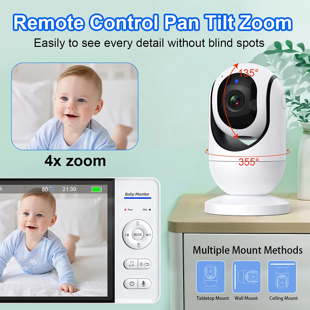 7.0 ''فيديو مراقبة الطفل 720P  - مراجعة Baby Monitor Split Screen وسعره