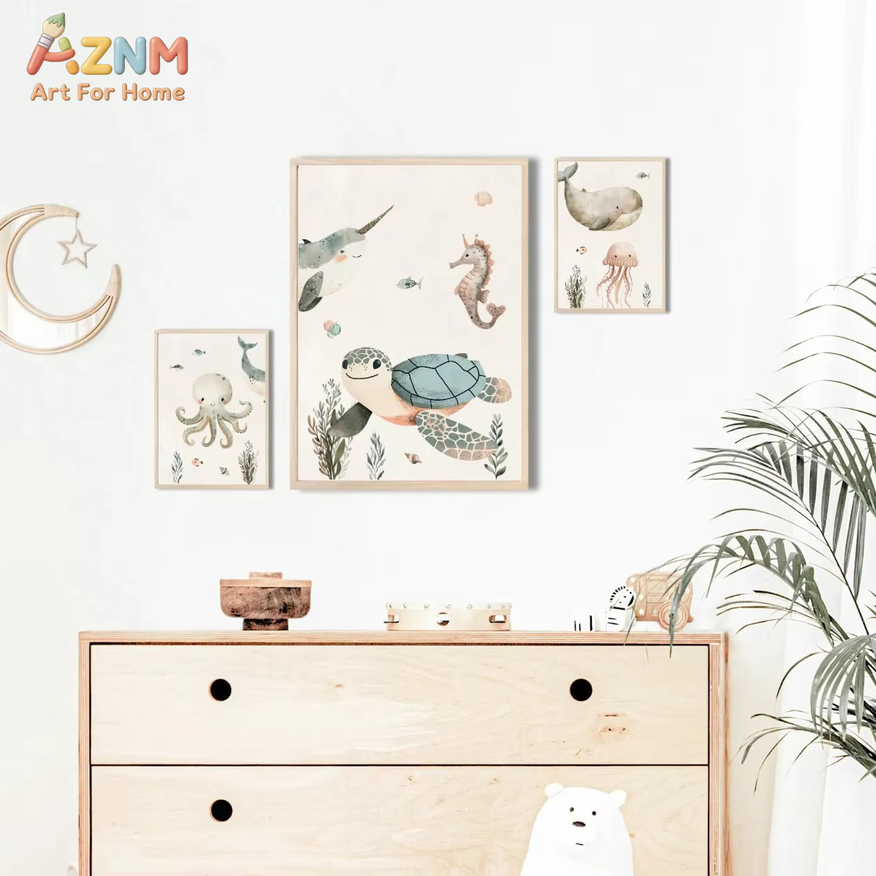 لوحة فنية قماشية من AZNM بتصمي - مراجعة Baby Nursery Paintings وسعره