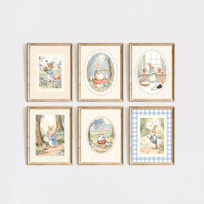 خمر بوهو الأزرق منقوشة أرنب مس - مراجعة Baby Nursery Vintage Decor وسعره