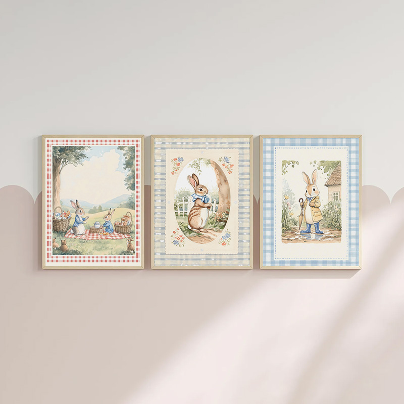 خمر بوهو الأزرق منقوشة أرنب مس - مراجعة Baby Nursery Vintage Decor وسعره