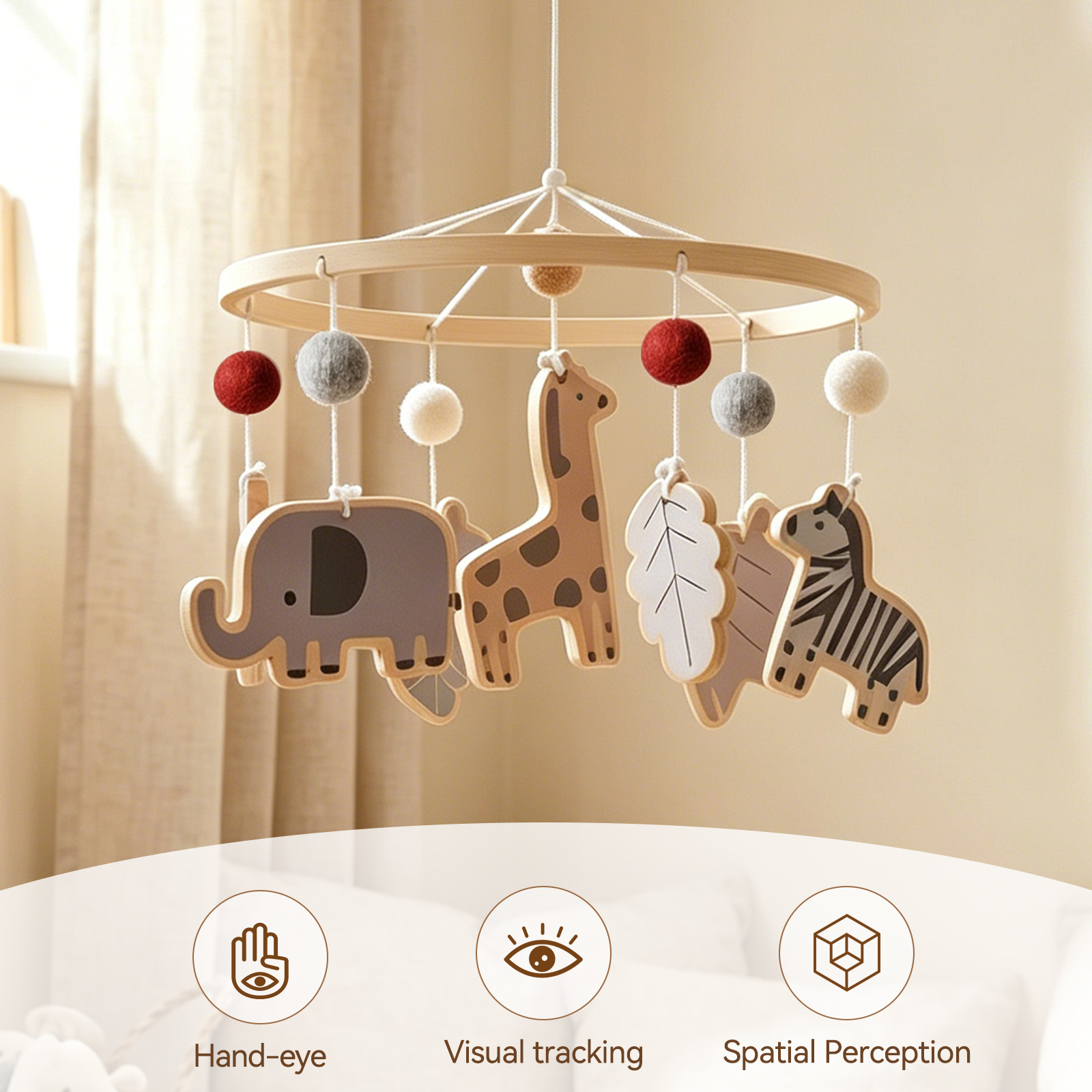 جرس سرير خشبي للأطفال بتصميم ا - مراجعة Crib Mobile Musical وسعره