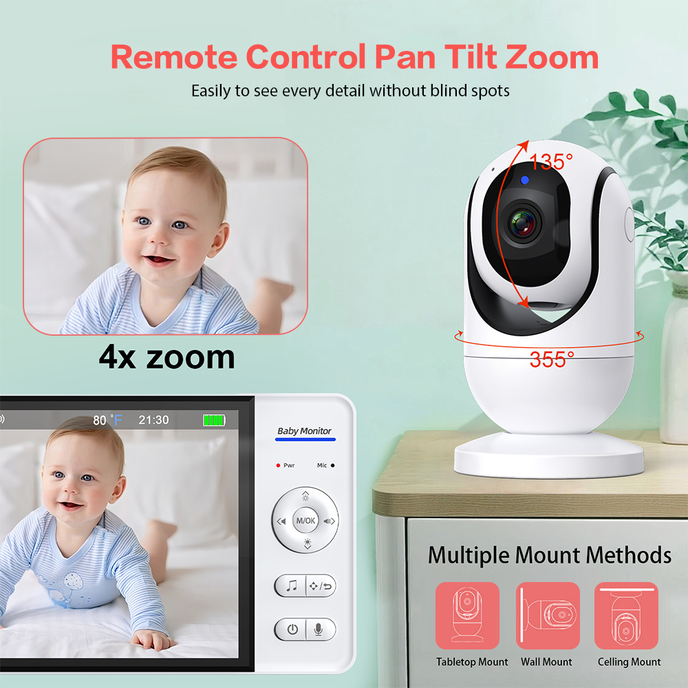 فيديو مراقبة الطفل 7 ''1080P H - مراجعة Baby Monitor Split Screen وسعره