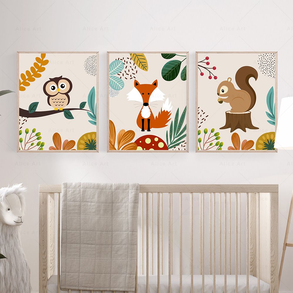 لوحات فنية بوهو للقرود والأسد  - مراجعة Baby Nursery Paintings وسعره