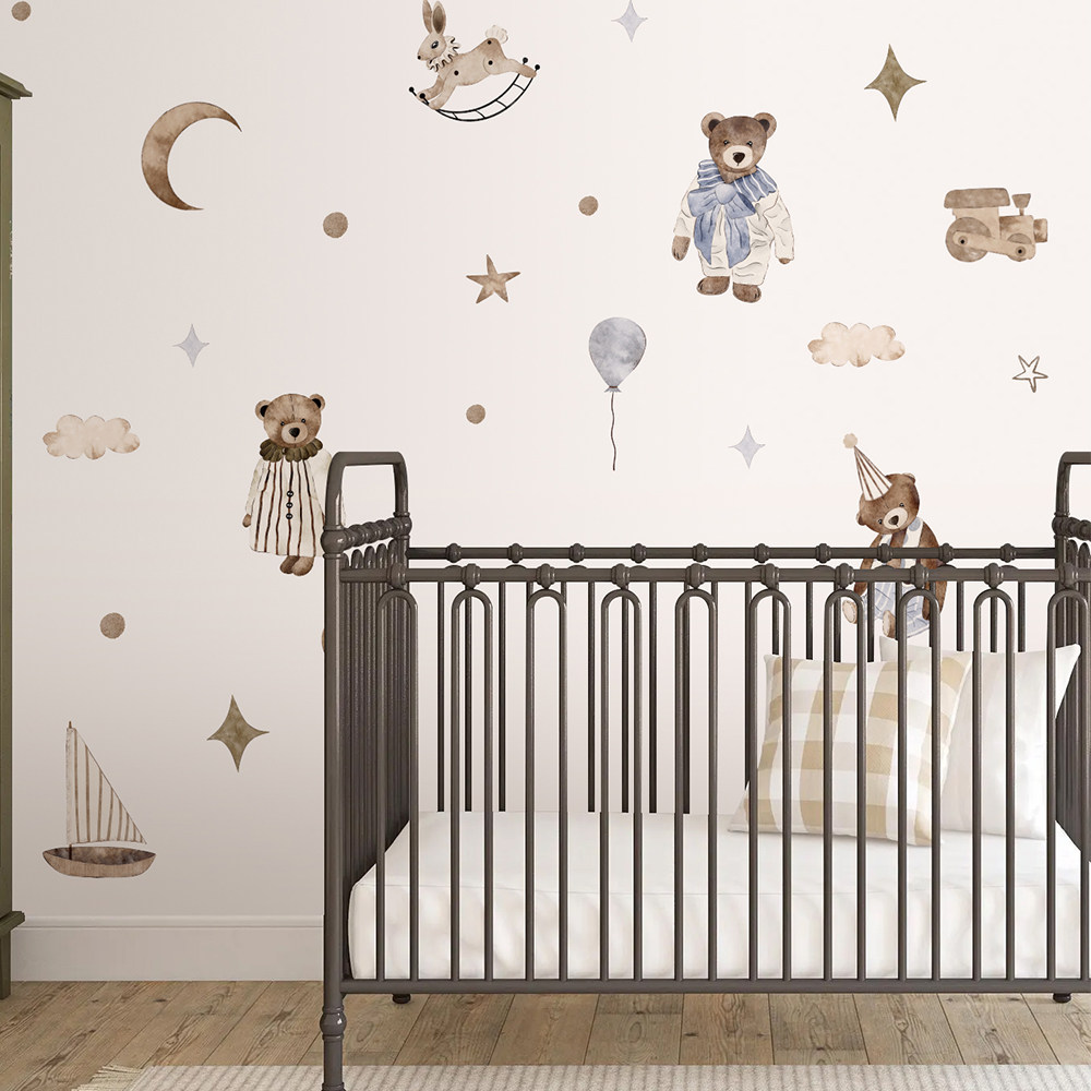 ملصقات جدارية بوهو عتيقة الطرا - مراجعة Baby Nursery Vintage Decor وسعره