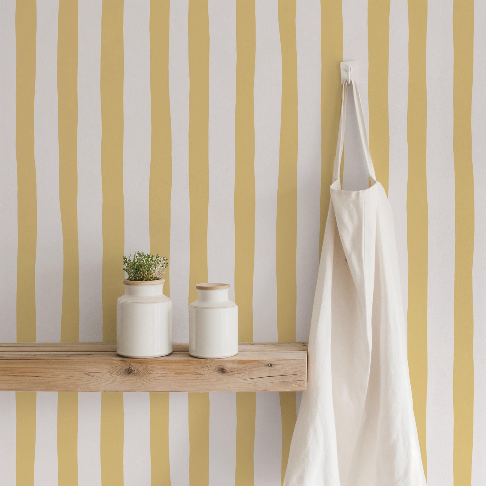 ورق جدران مخطط متذبذب أصفر من  - مراجعة Baby Nursery Peel And Stick Wallpaper وسعره