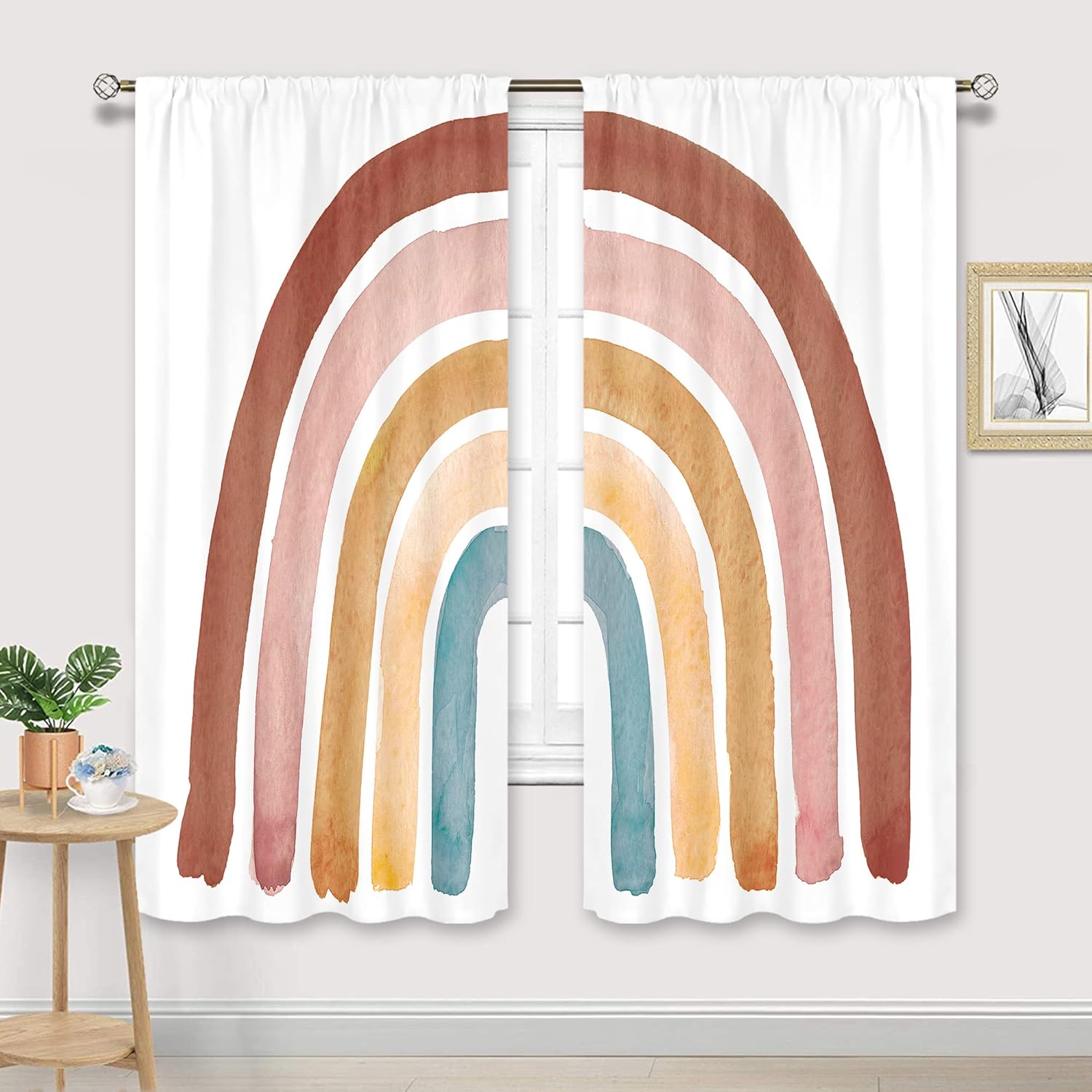 أطفال بوهو قوس قزح الستائر للط - مراجعة Baby Nursery Vintage Decor وسعره