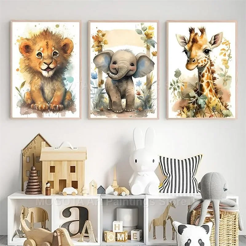 المائية الأسد الزرافة النمر ال - مراجعة Baby Nursery Paintings وسعره