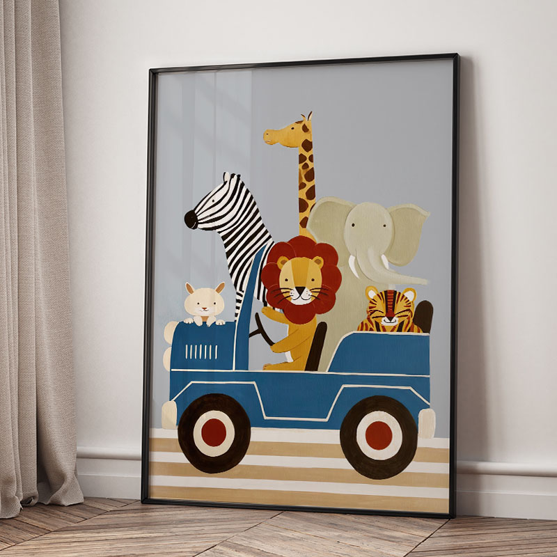 لوحات فنية كرتونية مضحكة لحيوا - مراجعة Baby Nursery Things وسعره