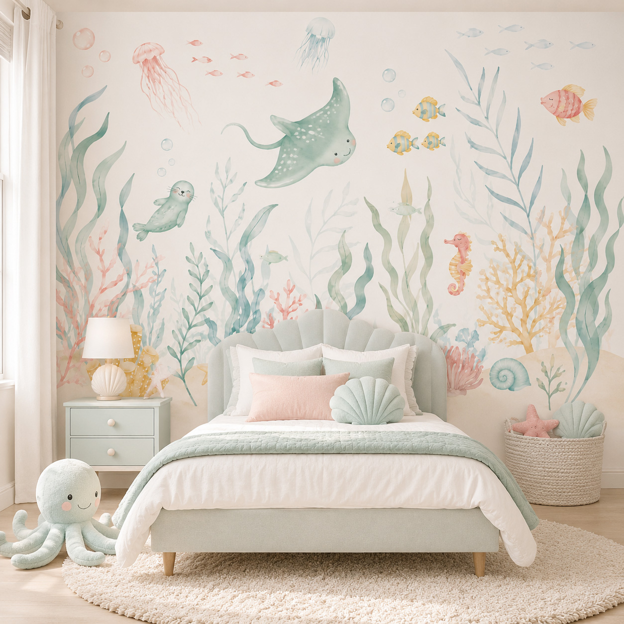 ورق جدران ذاتي اللصق بتصميم حي - مراجعة Baby Nursery Peel And Stick Wallpaper وسعره