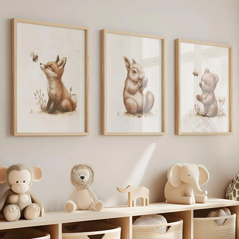 ملصقات حائط على شكل دب وأرنب و - مراجعة Baby Nursery Paintings وسعره